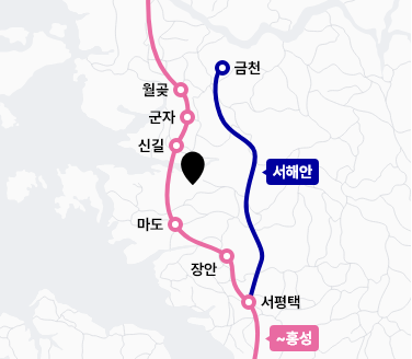 제2서해안고속도로 접근성 지도