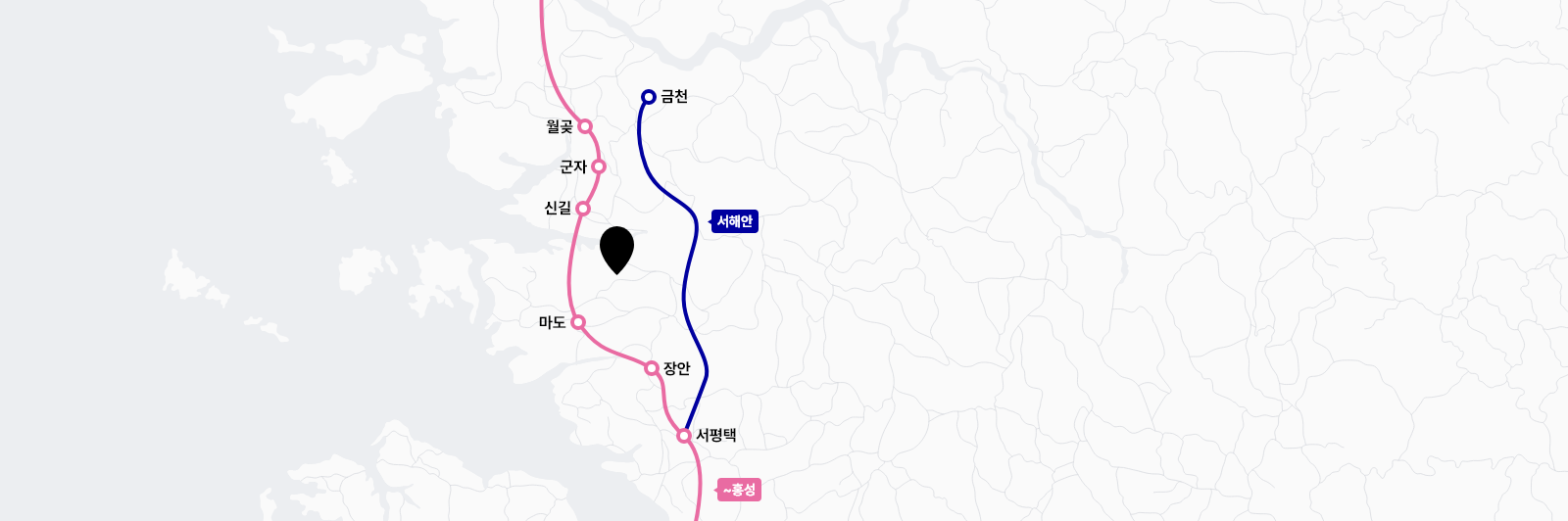 제2서해안고속도로 접근성 지도