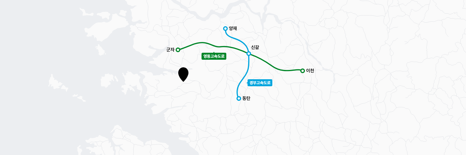 영동고속도로 접근성 지도