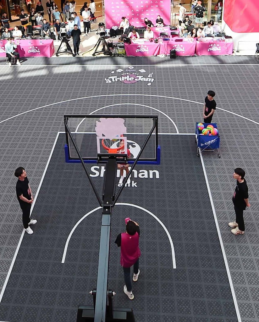 A 3X3 Basketball Indoor Match at Hanam.